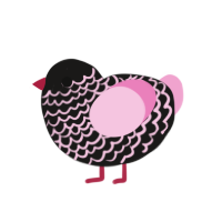 (unnamed), a sable and pink chicken with a lace pattern