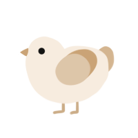 Latté, a cream and beige chicken