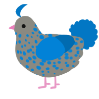A ash and sapphire chicken with a speckle pattern
