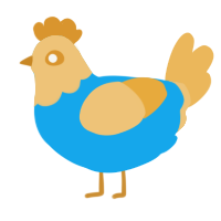 A sky and honey chicken with a head pattern