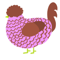 A lavender and russet chicken with a lace pattern
