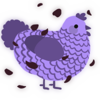 A lilac and overcast chicken with a lace pattern