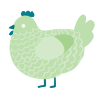 A gluppy chicken with a lace pattern
