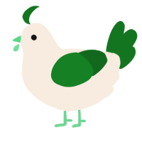 A cream and leaf chicken