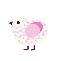 (unnamed), a white and pink chicken with a speckle pattern