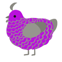 A amethyst and ash chicken with a lace pattern