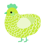 A lime and apple chicken with a lace pattern