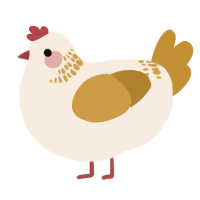 A cream and gold chicken with a neck-band pattern