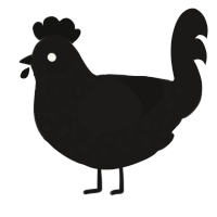 A sable chicken with a speckle pattern