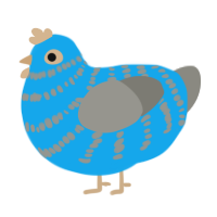 A sky and ash chicken with a bar pattern