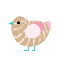 (unnamed), a beige and rose chicken with a bar pattern