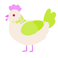 A cream and lime chicken with a neck-speckle pattern
