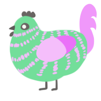 (unnamed), a spring and lavender chicken with a bar pattern