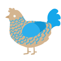 A beige and sky chicken with a lace pattern