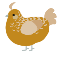 A ochre and beige chicken with a half-lace pattern