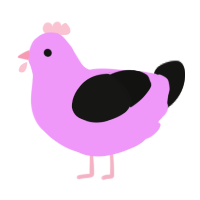 A lavender and black chicken
