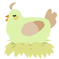A apple and beige chicken