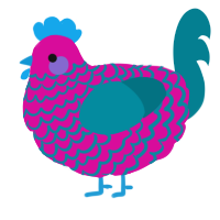A fuchsia and sea chicken with a lace pattern