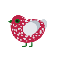 (unnamed), a crimson and mist chicken with a speckle pattern