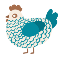 A cream and sea chicken with a lace pattern