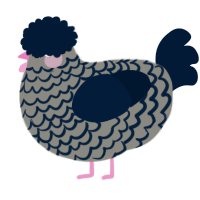 A ash and tumblr chicken with a lace pattern