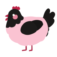 A rose and sable chicken with a head pattern
