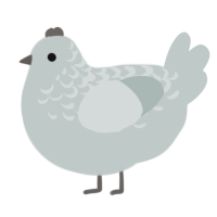 A silver chicken with a half-lace pattern