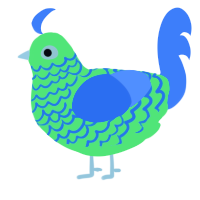 A amethyst and gold chicken with a lace pattern