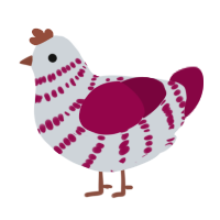 (unnamed), a mist and maroon chicken with a bar pattern