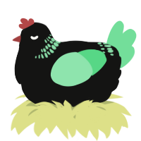 A black and spring chicken with a neck-band pattern