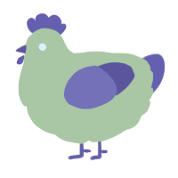 A lime and indigo chicken
