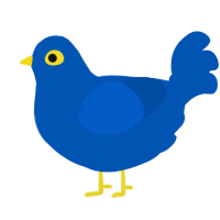 A sapphire and ultramarine chicken