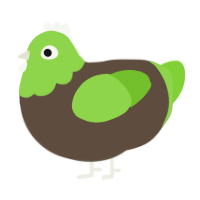 A bark and grass chicken with a head pattern
