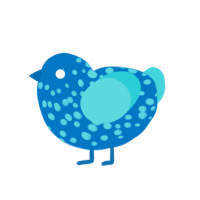 Blue Screen of Death, a sapphire and aqua chicken with a speckle pattern