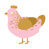 A rose and gold chicken with a half-lace pattern
