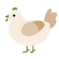A cream and beige chicken