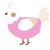 Tiny Katt Thing, a pink and cream chicken with a head pattern