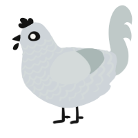 A mist and silver chicken with a lace pattern