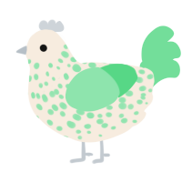 A cream and spring chicken with a speckle pattern