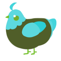 A olive and aqua chicken with a head pattern