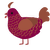 Cinnamon Stick, a maroon and russet chicken with a lace pattern