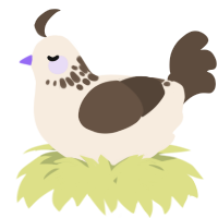 A cream and bark chicken with a neck-speckle pattern