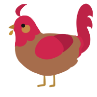 A brown and crimson chicken with a head pattern