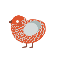 FantaWithIce, a vermilion and silver chicken with a lace pattern