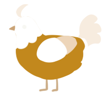 A ochre and cream chicken with a head pattern