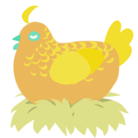 A honey and yellow chicken with a half-lace pattern