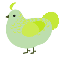 A gluppy and lime chicken with a half-lace pattern