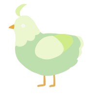 A gluppy and apple chicken with a head pattern