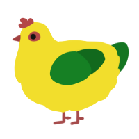 A yellow and leaf chicken