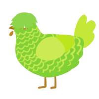 A grass and lime chicken with a lace pattern